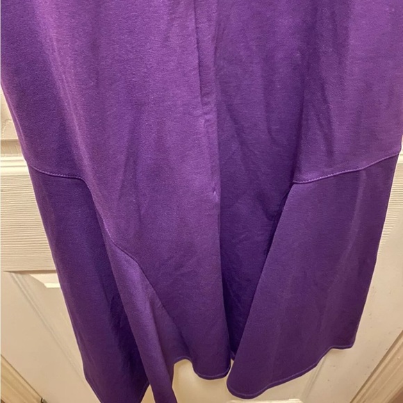 Lauren Ralph Elegant Brill Purple Sleeveless Dress w/ Faux Leather Trim Sz NWT!! - Picture 14 of 15